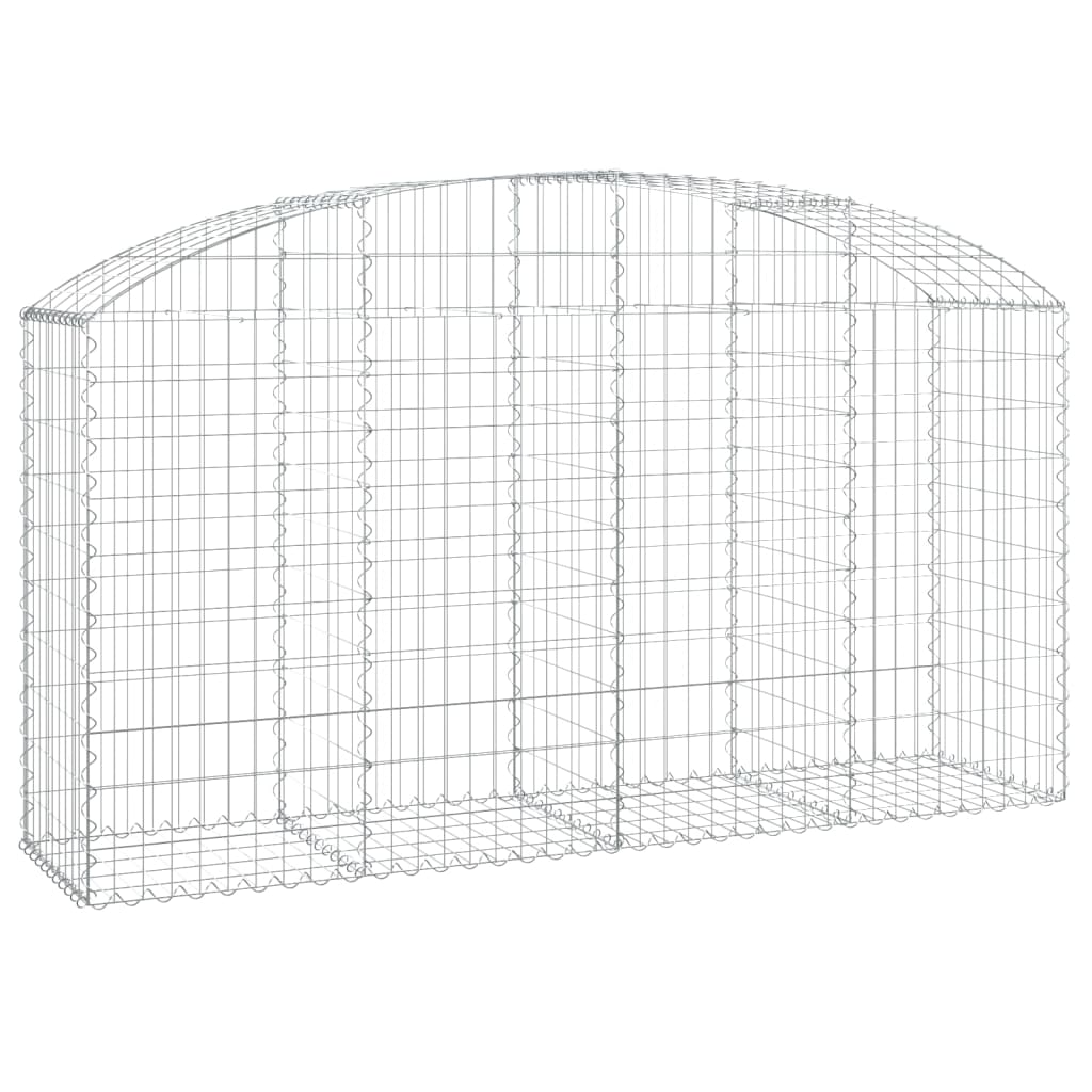 vidaXL Klenutý gabionový koš 200 x 50 x 100/120 cm pozinkované železo