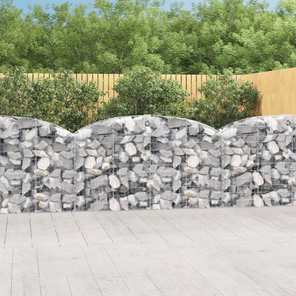 vidaXL Coș gabion arcuit 200x50x100/120 cm fier galvanizat