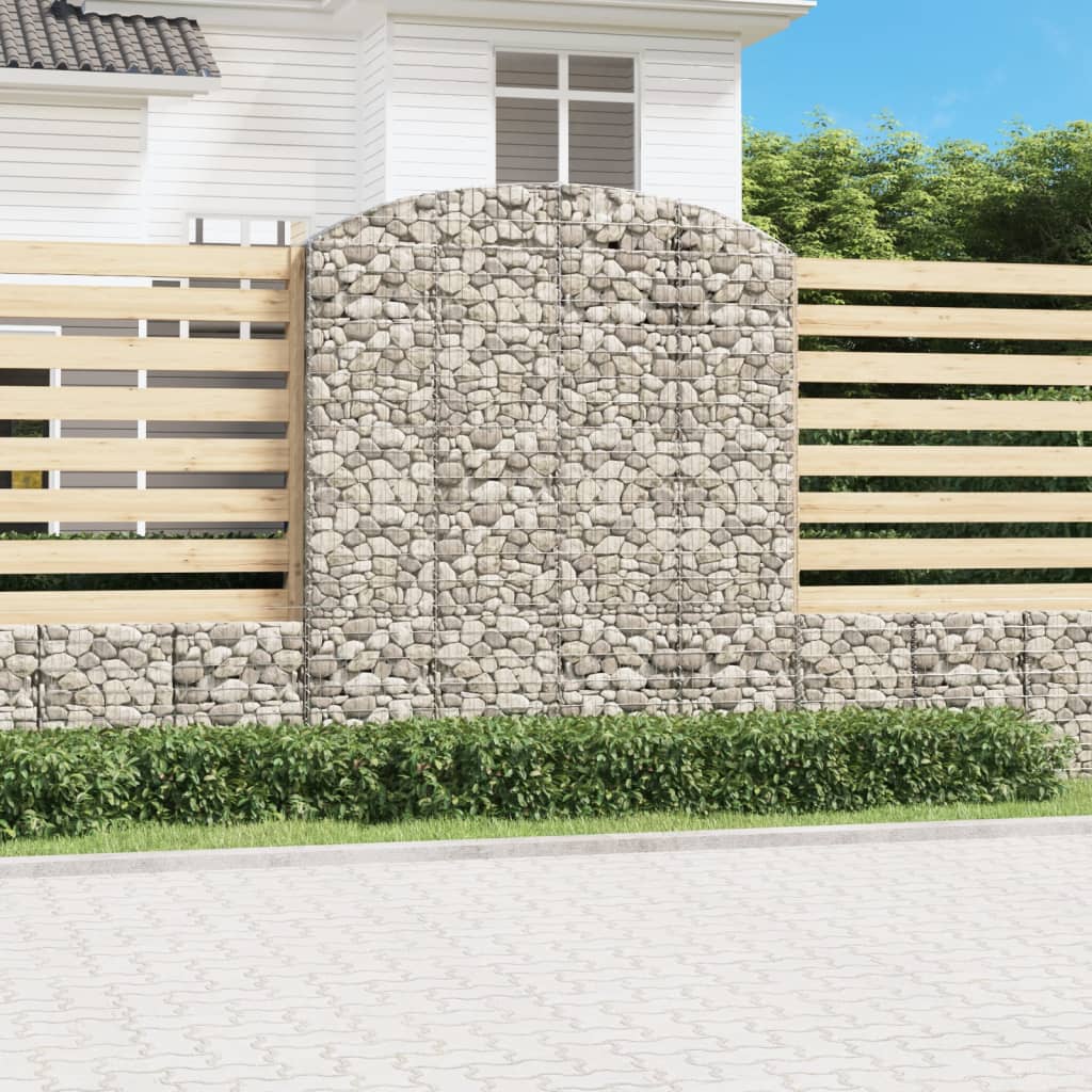 vidaXL Coș gabion arcuit, 200x50x220/240 cm, fier galvanizat