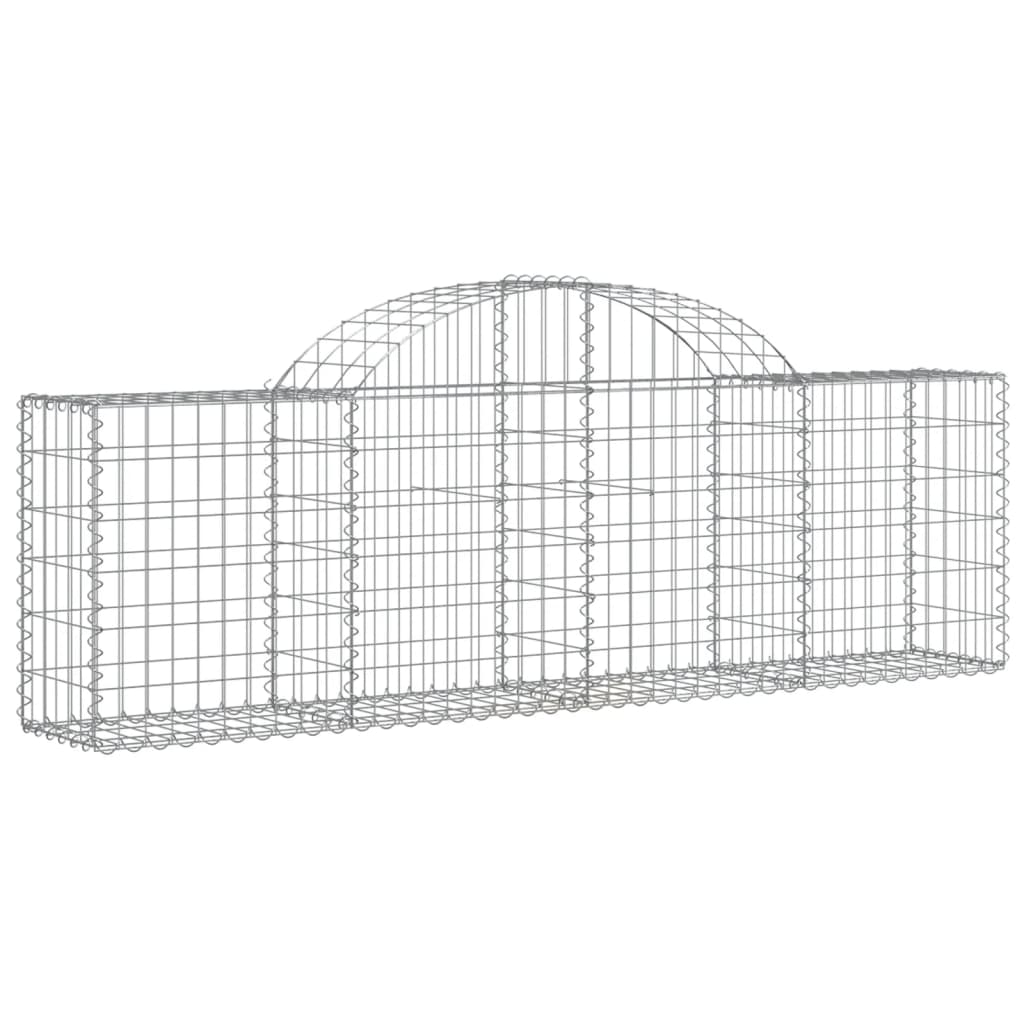 vidaXL Klenutý gabionový koš 200 x 30 x 60/80 cm pozinkované železo
