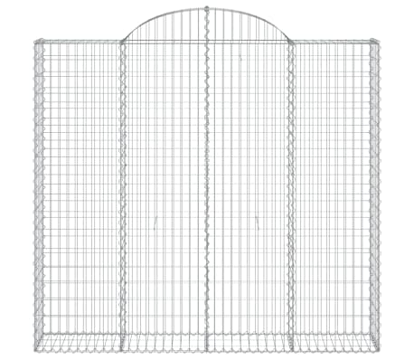 vidaXL Arched Gabion Basket 200x30x180/200 cm Galvanised Iron