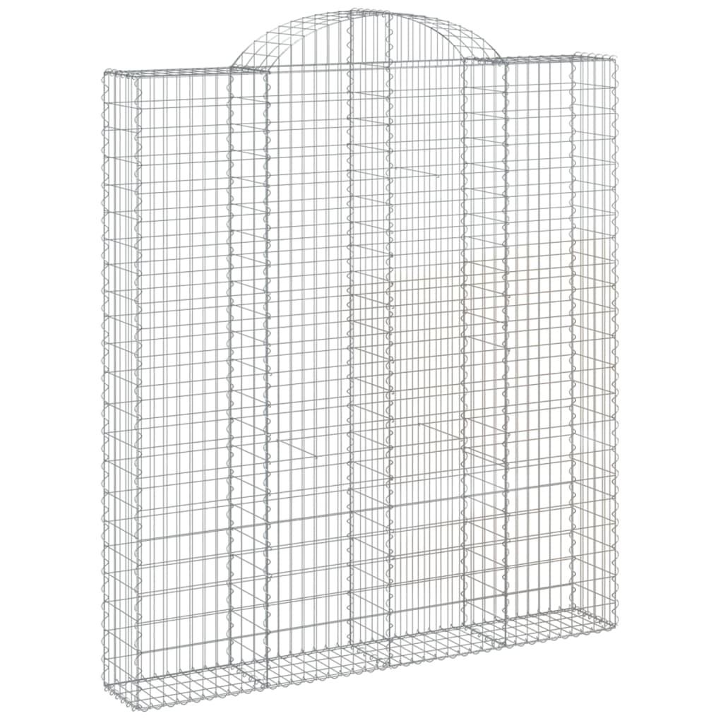 vidaXL Klenutý gabionový koš 200 x 30 x 220/240 cm pozinkované železo