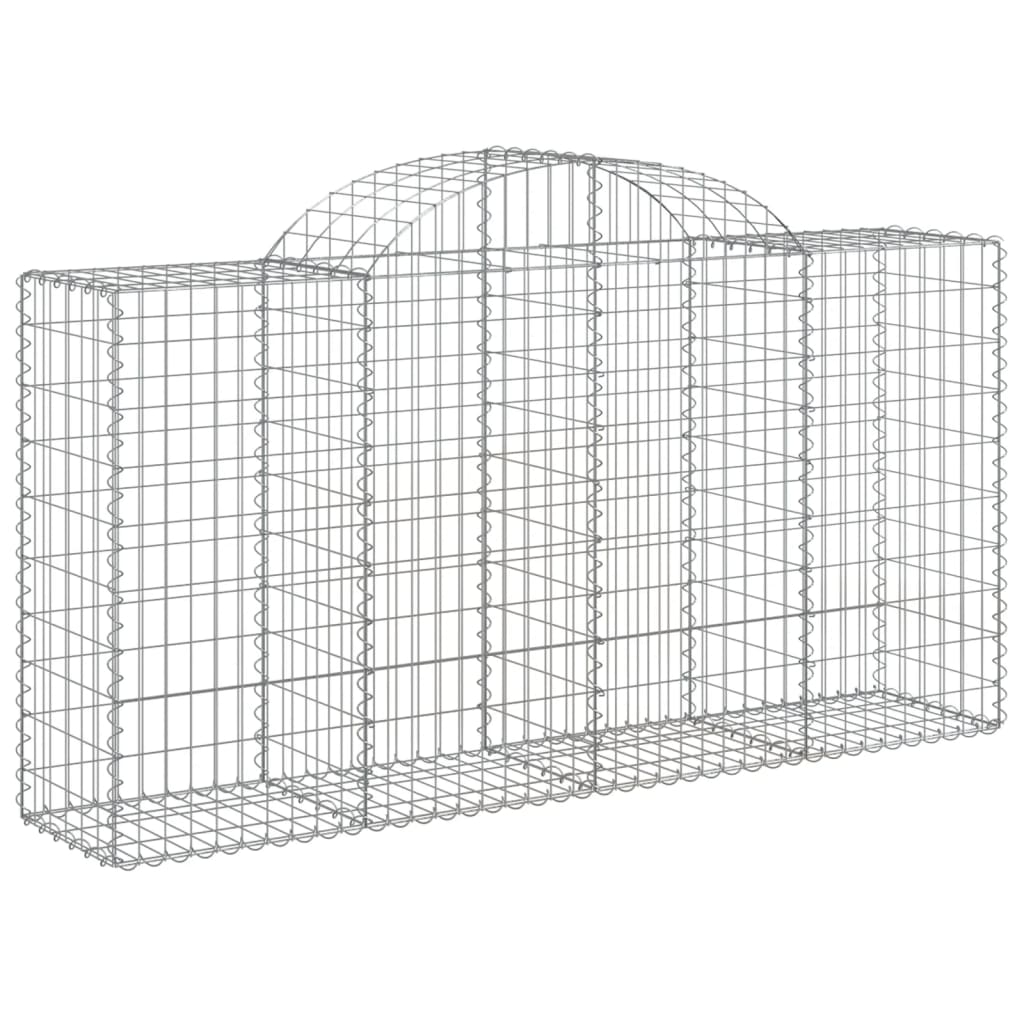 vidaXL Klenutý gabionový koš 200 x 50 x 100/120 cm pozinkované železo