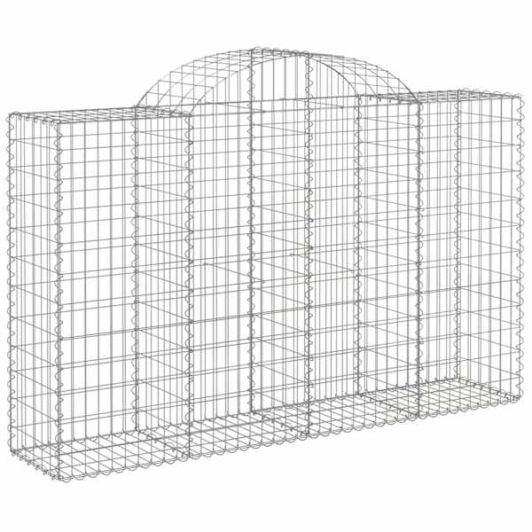 vidaXL kaarekujuline gabioonkorv, 200x50x120/140 cm, tsingitud raud