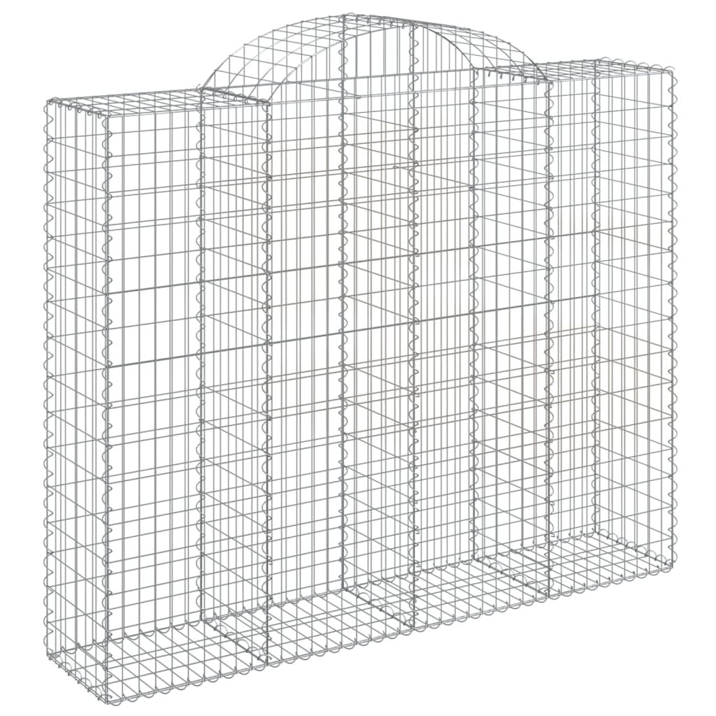 vidaXL Klenutý gabionový koš 200 x 50 x 160/180 cm pozinkované železo