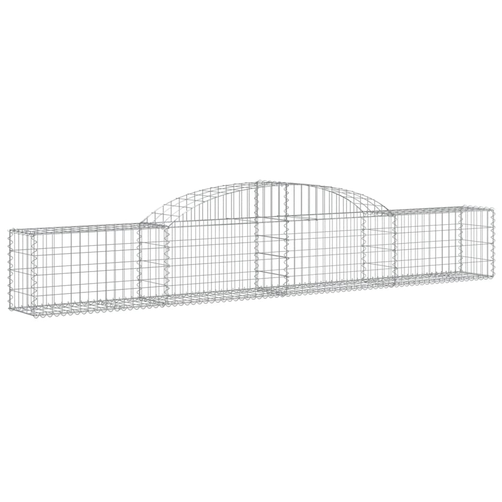 vidaXL Klenutý gabionový koš 300x30x40/60 cm pozinkované železo