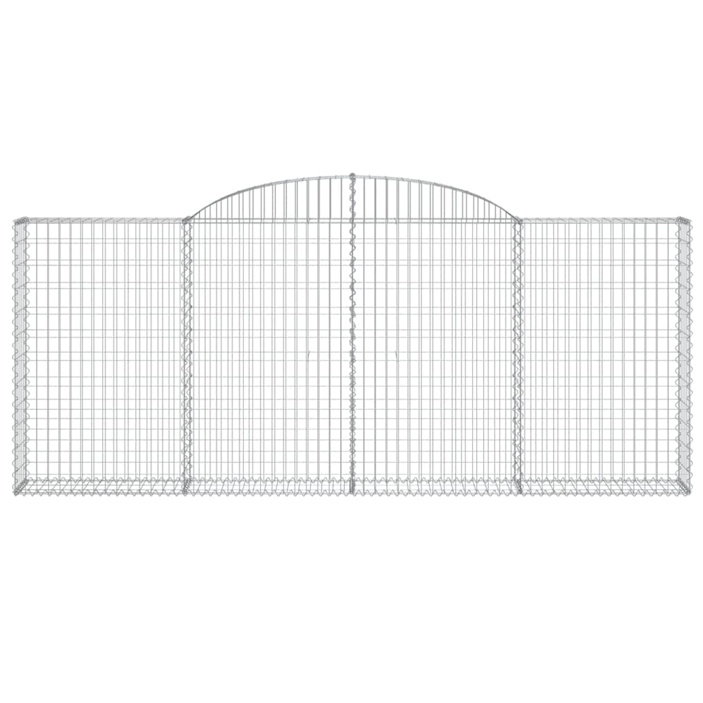 vidaXL Coș gabion arcuit, 300x30x120/140 cm fier galvanizat