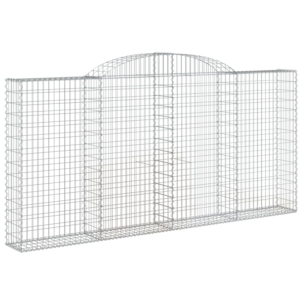 vidaXL Klenutý gabionový koš 300 x 30 x 140/160 cm pozinkované železo