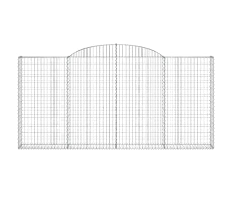 vidaXL Išlenktas gabiono krepšys, 300x30x140/160cm, geležis