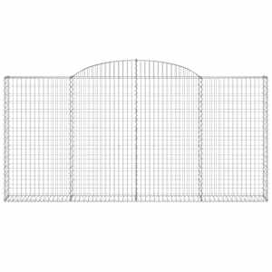 vidaXL Išlenktas gabiono krepšys, 300x30x140/160cm, geležis