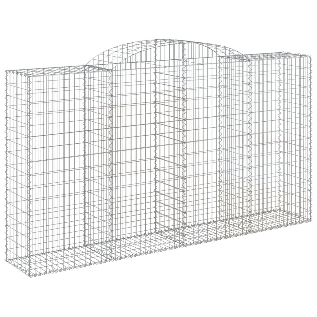 vidaXL Klenutý gabionový koš 300 x 50 x 160/180 cm pozinkované železo