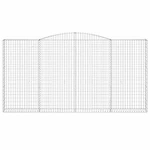 vidaXL Išlenktas gabiono krepšys, 400x30x200/220 cm, geležis