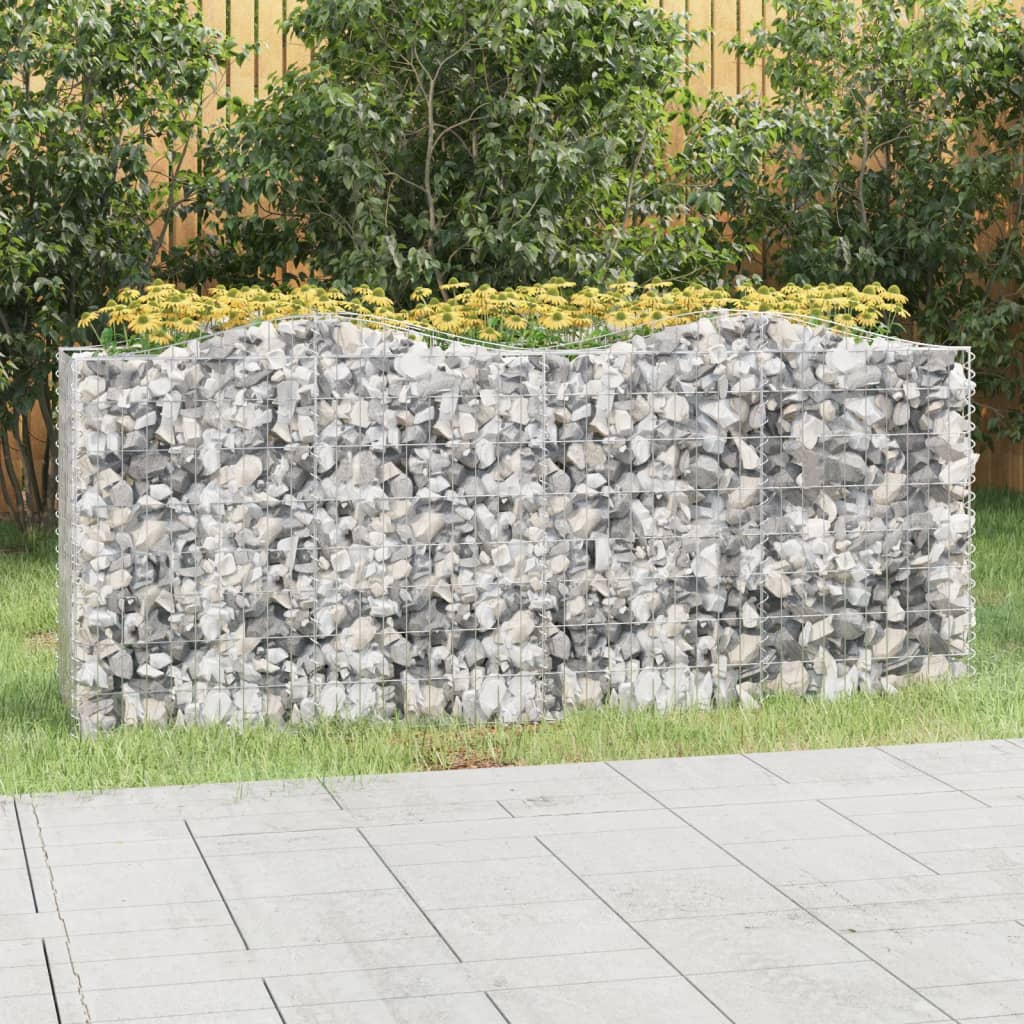 íves horganyzott vas gabion magaságyás 200x50x100 cm