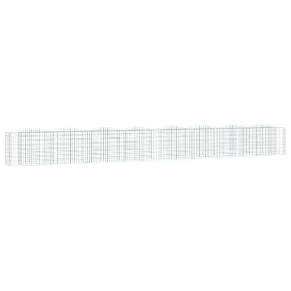 vidaXL kaarekujuline gabioon taimelava, 800x50x100 cm, tsingitud raud