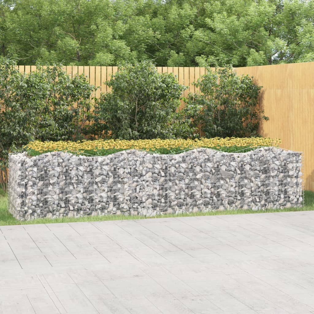 Strat înălțat cu gabion arcuit, 400x100x100 cm, fier galvanizat