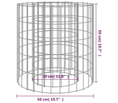 VidaXL Gabion Fire Pit Ø 50 Cm Galvanised Iron | VidaXL.ca