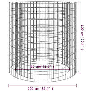 Gabionové ohniště Ø 100 cm pozinkovaná ocel - obrázek 5