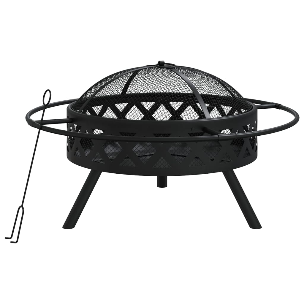 vidaXL Ohniště s pohrabáčem 70 cm XXL ocel