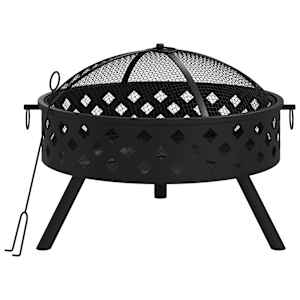 Ohniště s pohrabáčem 58 cm XXL ocel - obrázek 2