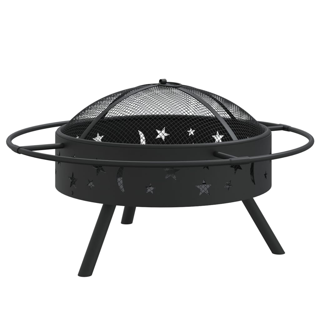 vidaXL Tulimalja ja hiilihanko 70 cm XXL teräs