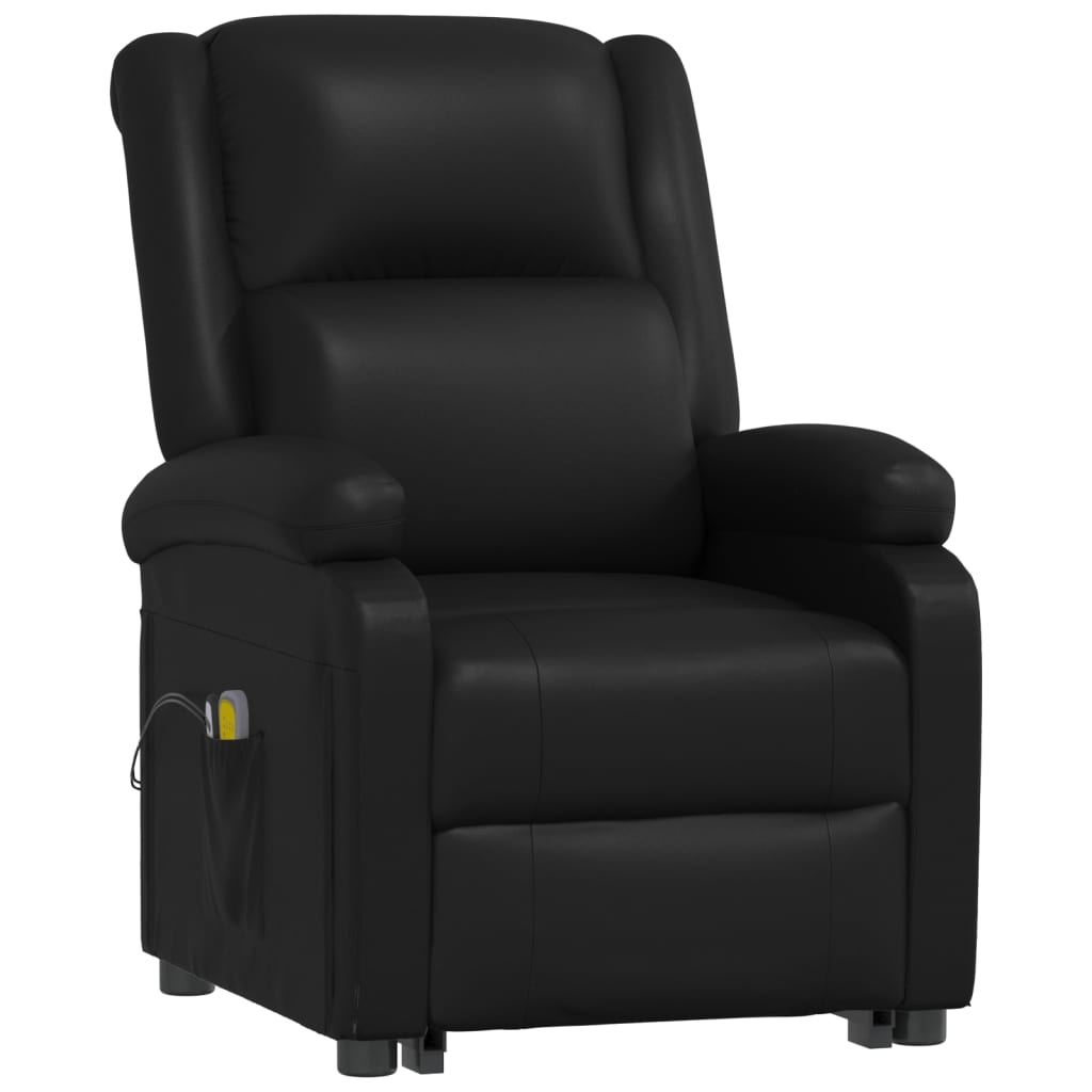 vidaXL Fauteuil de massage Noir Similicuir