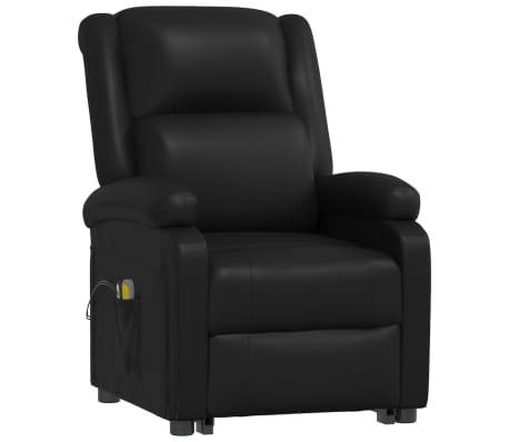 vidaXL Fauteuil de massage Noir Similicuir