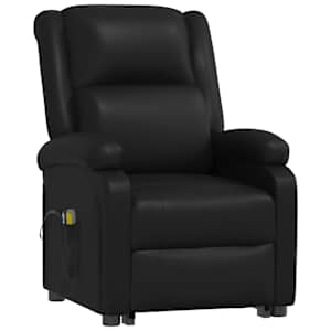 vidaXL Massagesessel mit Aufstehhilfe Schwarz Kunstleder