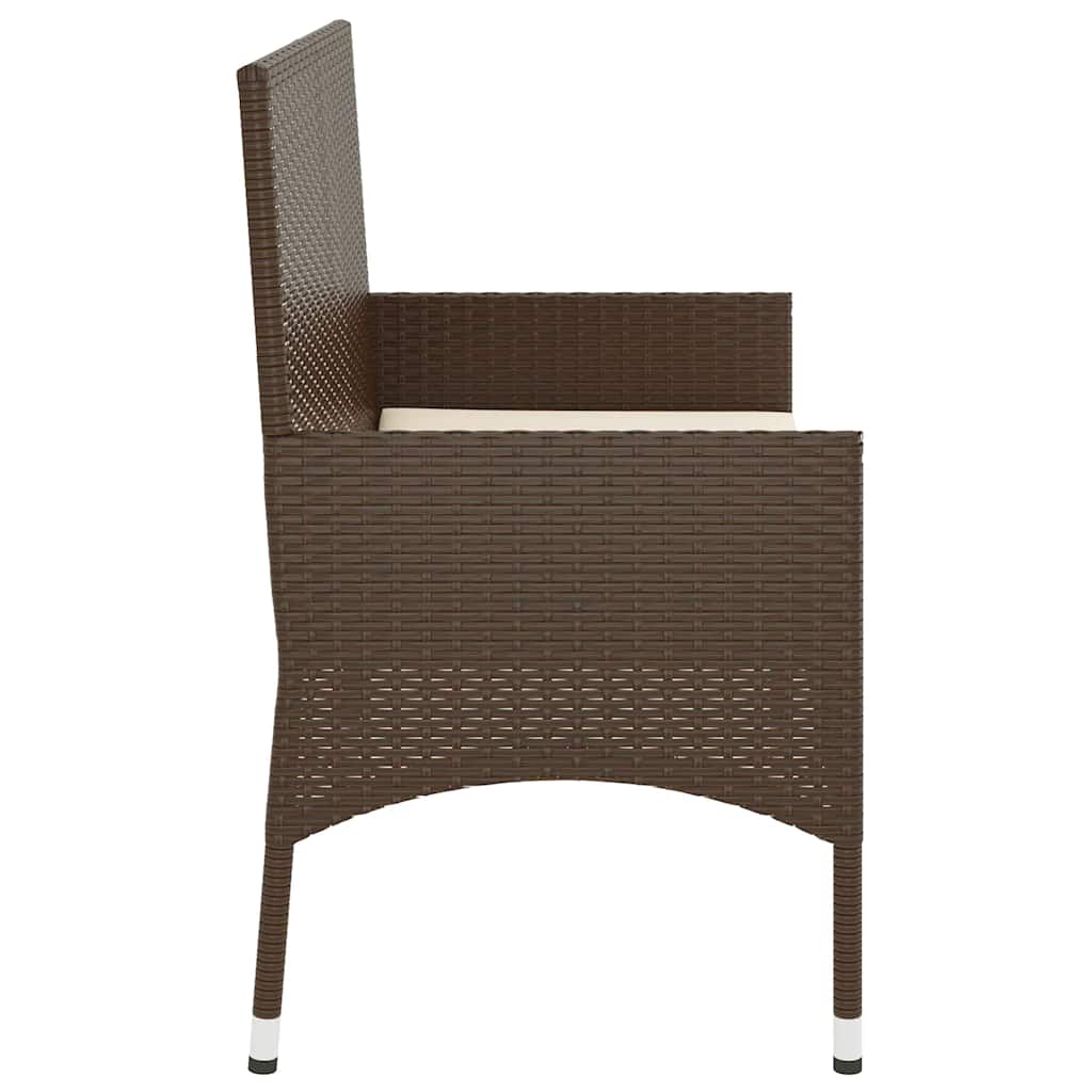 Panca Da Giardino A 2 Posti Con Cuscini In Polyrattan Marrone VidaXL 16 width=274