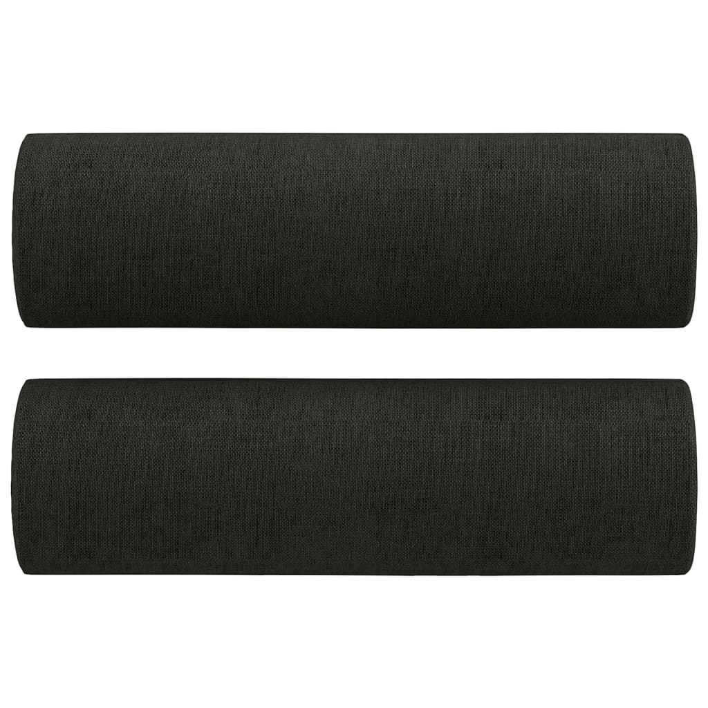 Canapea cu 2 locuri cu perne&pernuțe negru 120 cm textil