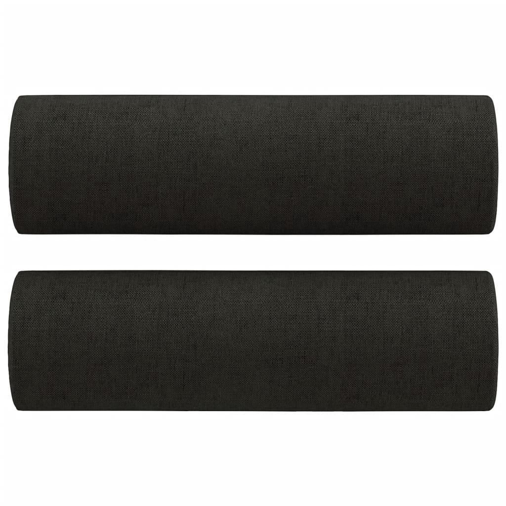Canapea cu 2 locuri cu perne&pernuțe negru 120 cm textil