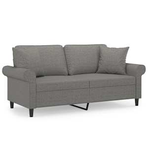 vidaXL 2-kohaline diivan patjadega, tumehall, 140 cm, kangas