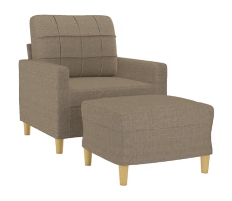 vidaXL Fauteuil avec repose-pied Taupe 60 cm Tissu