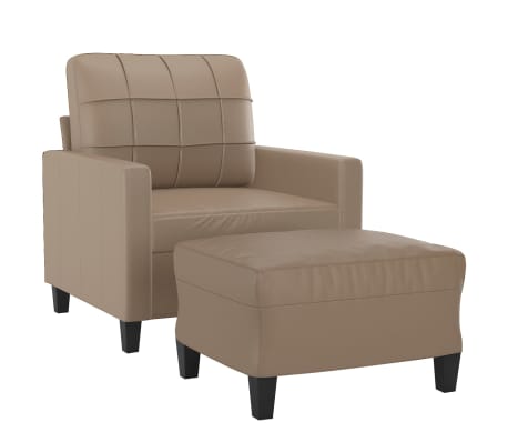vidaXL Fauteuil avec repose-pied Cappuccino 60 cm Similicuir