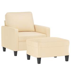 vidaXL Krėslas su pakoja, kreminės spalvos, 60cm, audinys