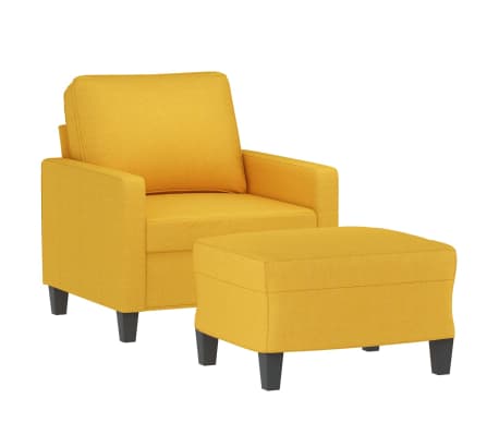 vidaXL Krėslas su pakoja, &scaron;viesiai geltonos spalvos, 60cm, audinys