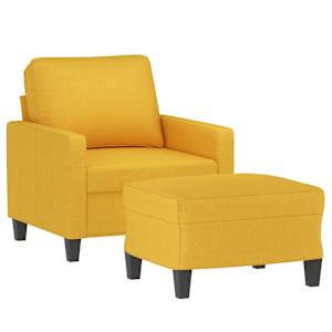 vidaXL Krėslas su pakoja, &scaron;viesiai geltonos spalvos, 60cm, audinys
