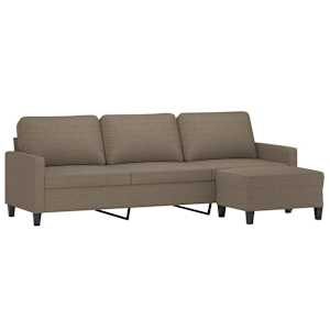 vidaXL Trivietė sofa su pakoja, taupe spalvos, 210cm, audinys