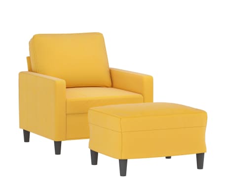 vidaXL Krėslas su pakoja, &scaron;viesiai geltonos spalvos, 60cm, aksomas