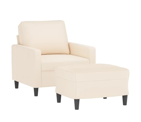 vidaXL Krėslas su pakoja, kreminės spalvos, 60cm, aksomas