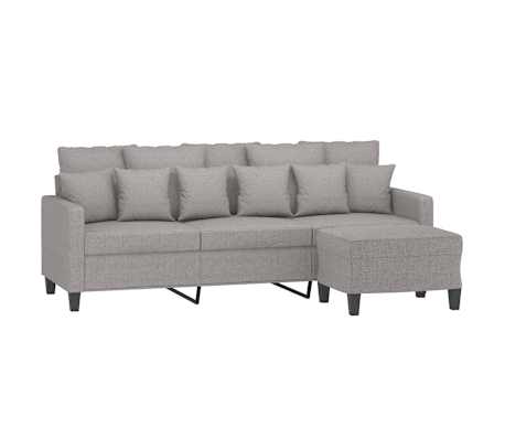 vidaXL Trivietė sofa su pakoja, &scaron;viesiai pilka, 180cm, audinys