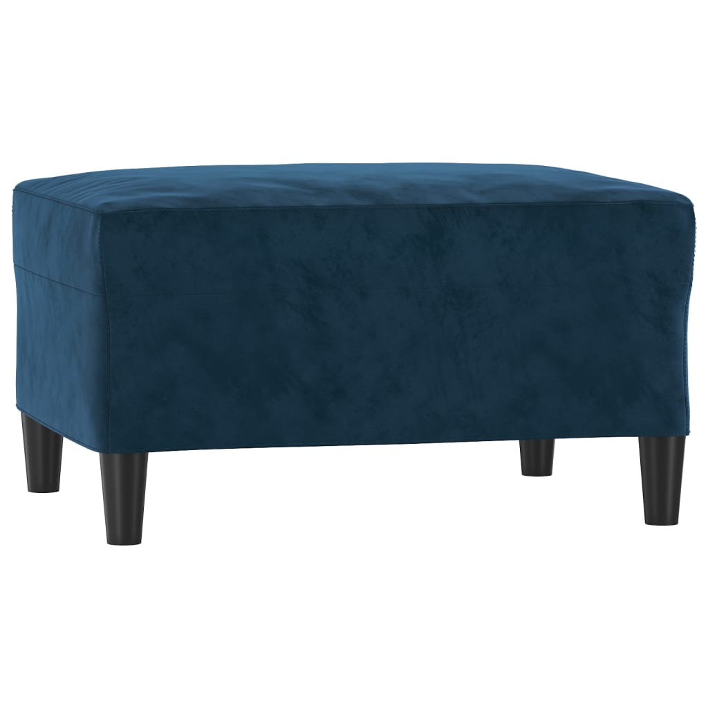 3-Sitzer-Sofa mit Hocker Blau 210 cm Samt | Stepinfit.de