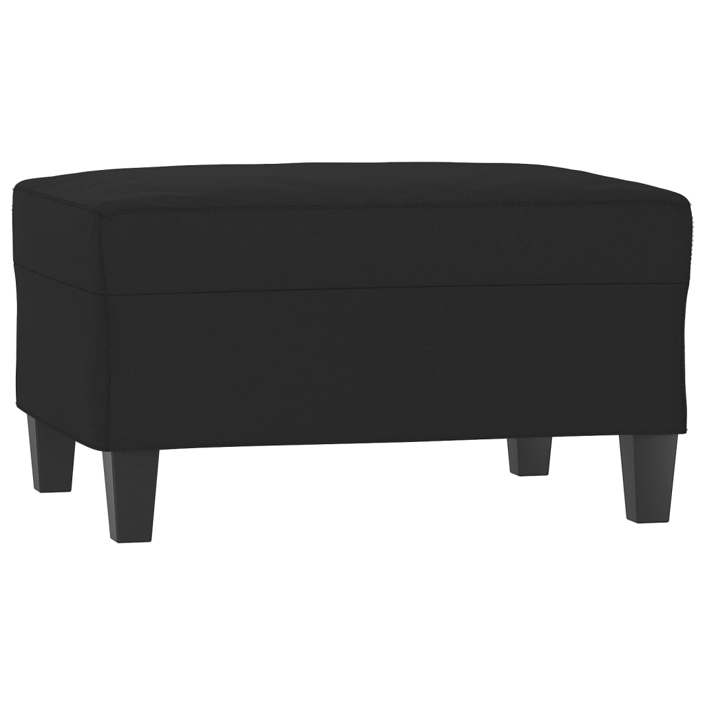trīsvietīgs dīvāns ar kājsoliņu, 210 cm, melns audums | Stepinfit.lv