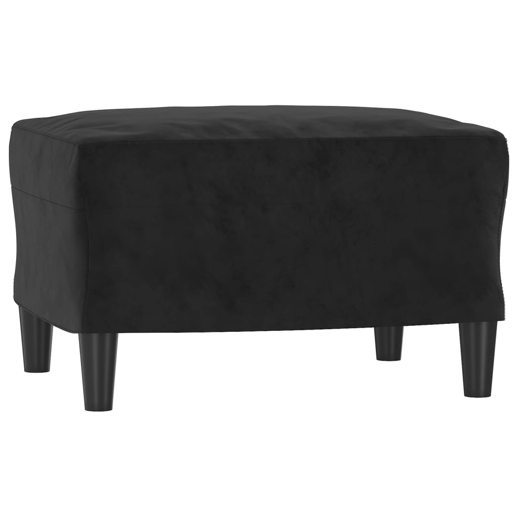 Eto Canapé à 3 Places Avec Repose Pieds Noir 180 Cm Velours Cik7807121603072 Cdiscount Maison 5028