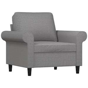Křeslo s podnožkou světle šedé 60 cm textil - obrázek 4