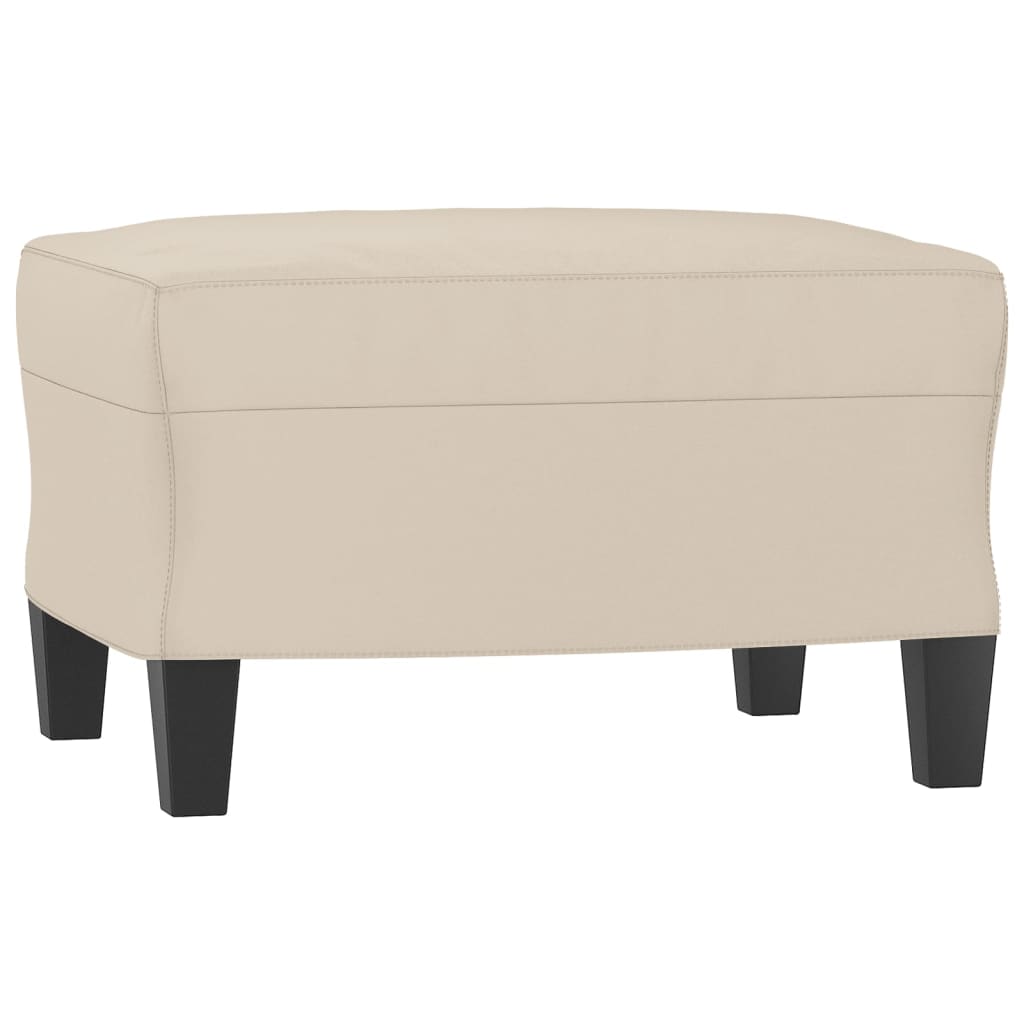 Fotoliu canapea cu taburet, crem, 60 cm, microfibră