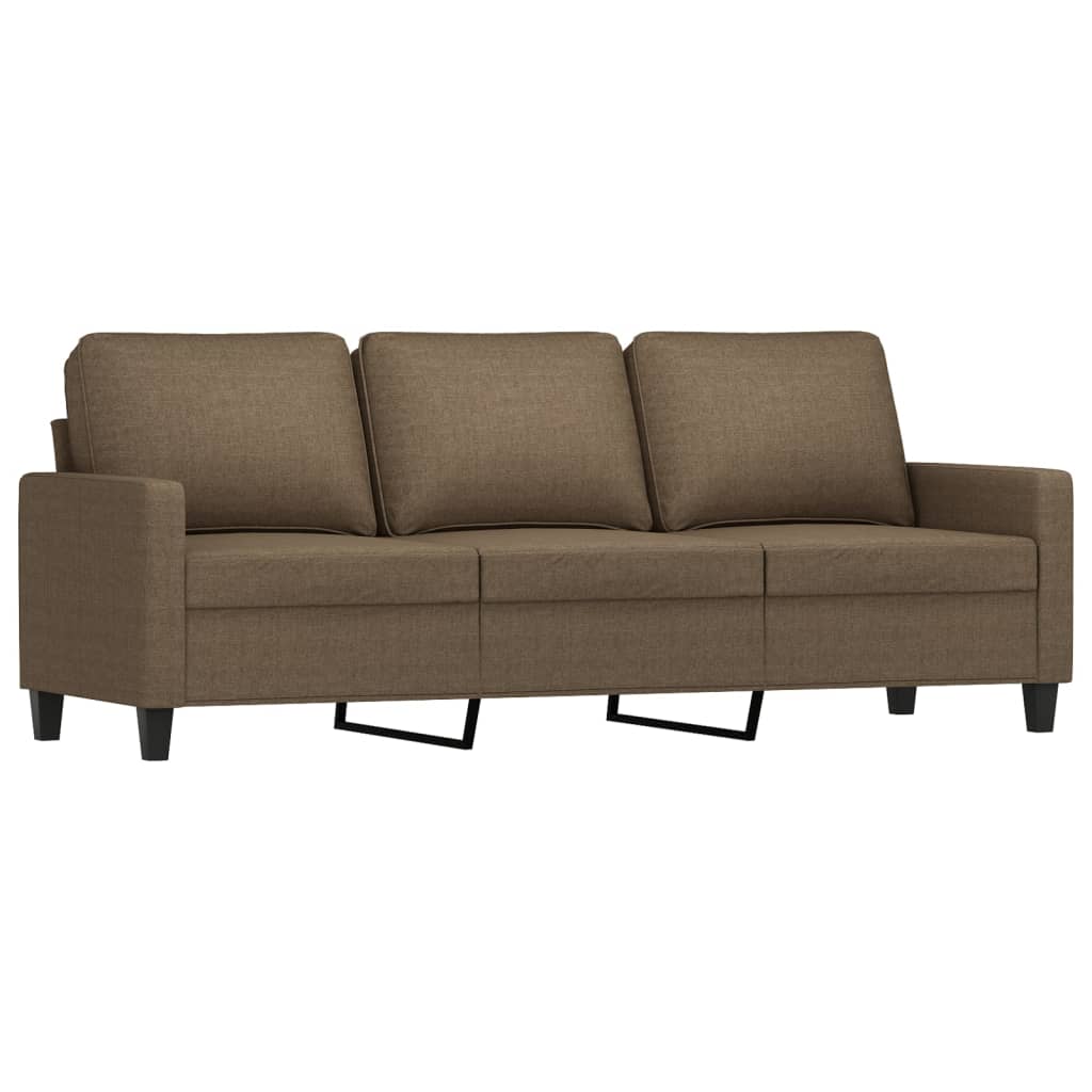 Set de canapele cu perne, 2 piese, maro, textil