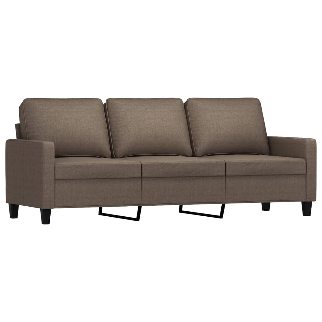 trīsdaļīgs dīvānu komplekts ar spilveniem, pelēkbrūns audums | Stepinfit.lv