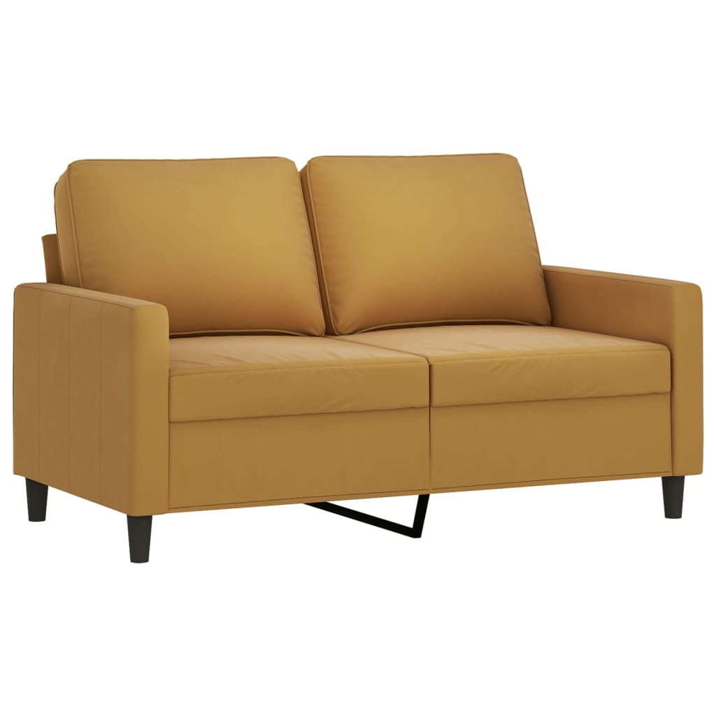 trīsdaļīgs dīvānu komplekts ar spilveniem, brūns samts | Stepinfit.lv