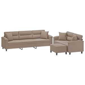 vidaXL &Sigma;&epsilon;&tau; &Sigma;&alpha;&lambda;&omicron;&nu;&iota;&omicron;ύ 3 &Tau;&epsilon;&mu;&alpha;&chi;ί&omega;&nu; Taupe &alpha;&pi;ό Ύ&phi;&alpha;&sigma;&mu;&alpha; &Mu;&iota;&kappa;&rho;&omicron;ϊ&nu;ώ&nu; &mu;&epsilon; &Mu;&alpha;&xi;&iota;&lambda;ά&rho;&iota;&alpha;