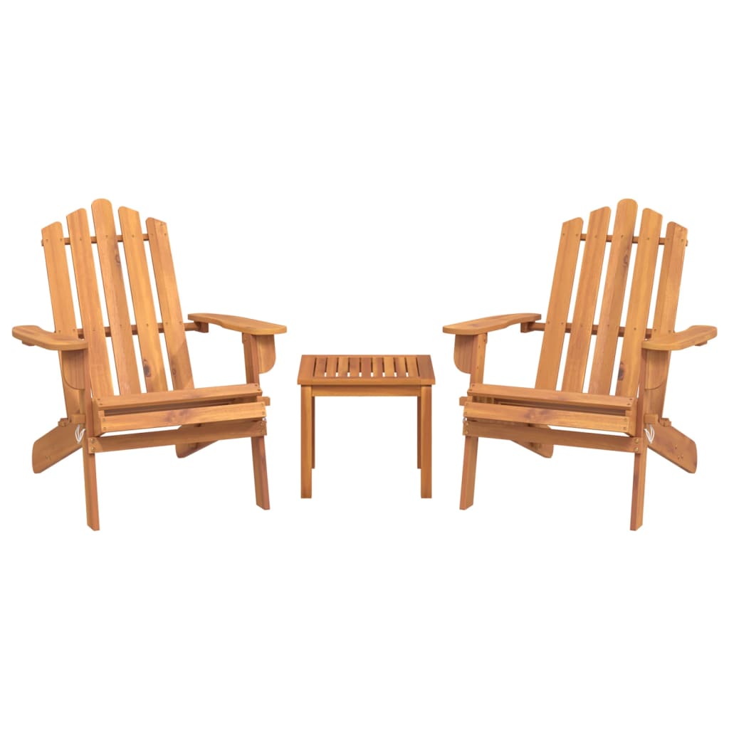 Patio Furniture Set Folding Adirondack Chair Set Solid Wood Acacia vidaXL vidaXL